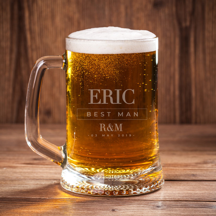 Engraved Groom/Groomsman Beer Mug 500ML