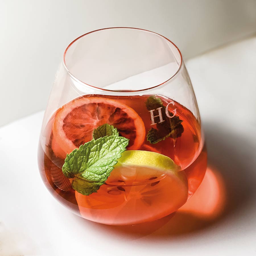 stemless wine glass
