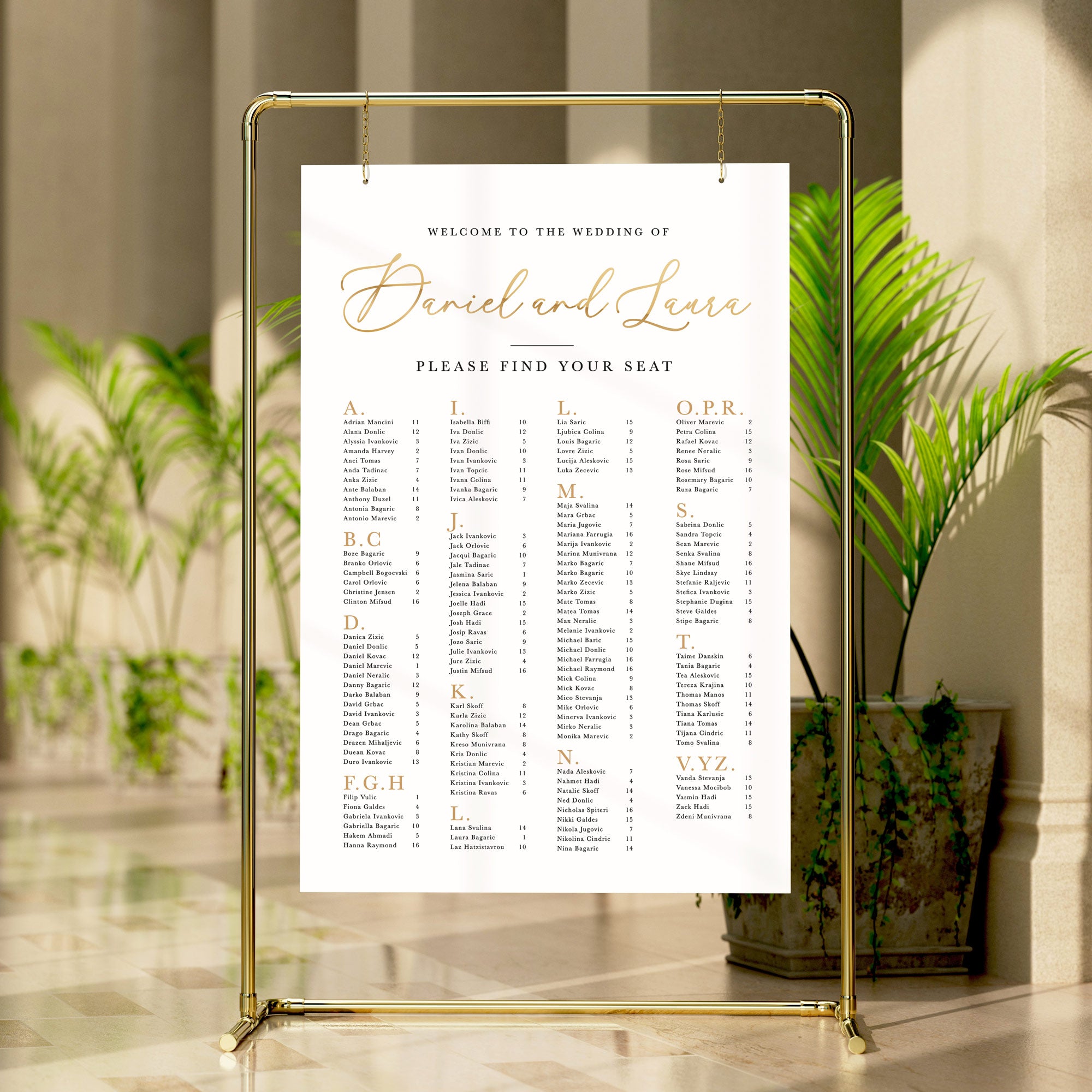 Laura Wedding Seating Chart