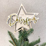 christmas star tree topper timber