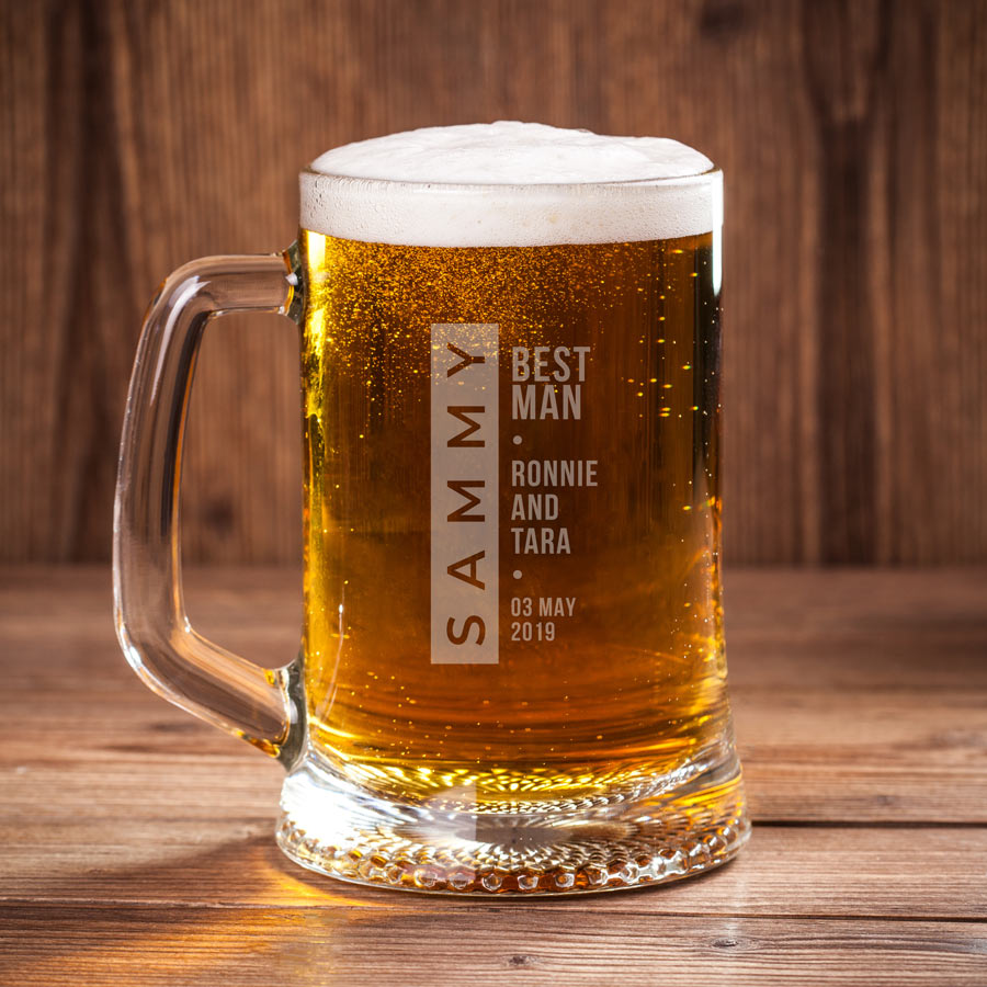 Engraved Groom/Groomsman Beer Mug 500ml - view 5