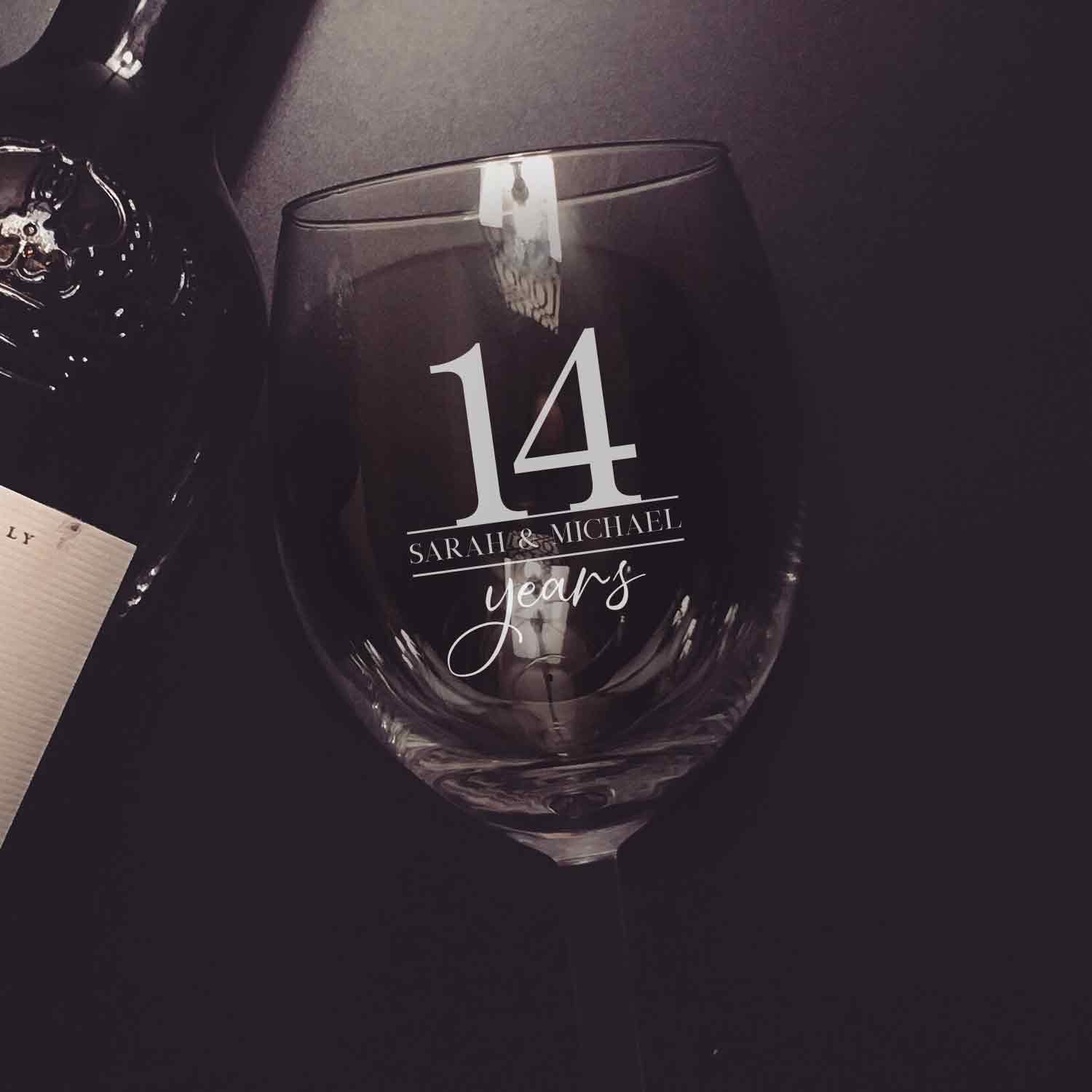 Anniversary Engraved Wine Glass 360ml