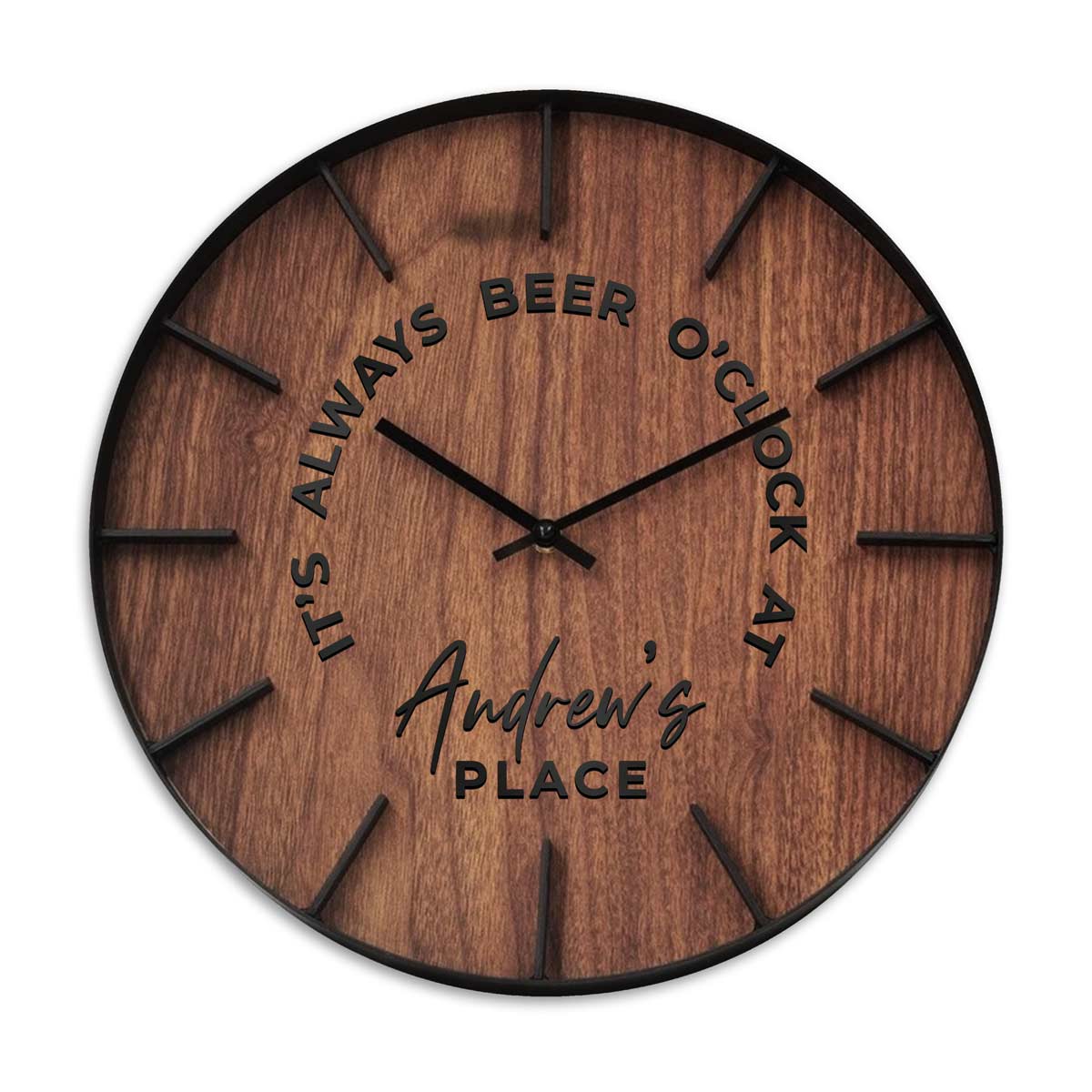 Personalised Silent Wall Clock 40cm - view 3