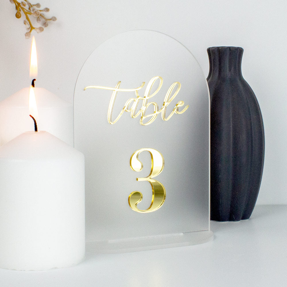 Frosted Arch Table Numbers