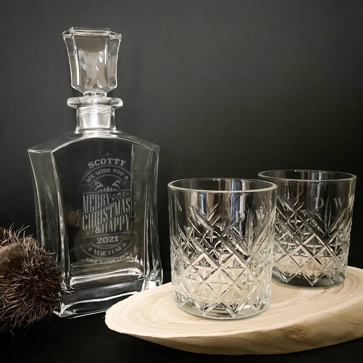 Deluxe Crystal Christmas Whisky Decanter 800ml