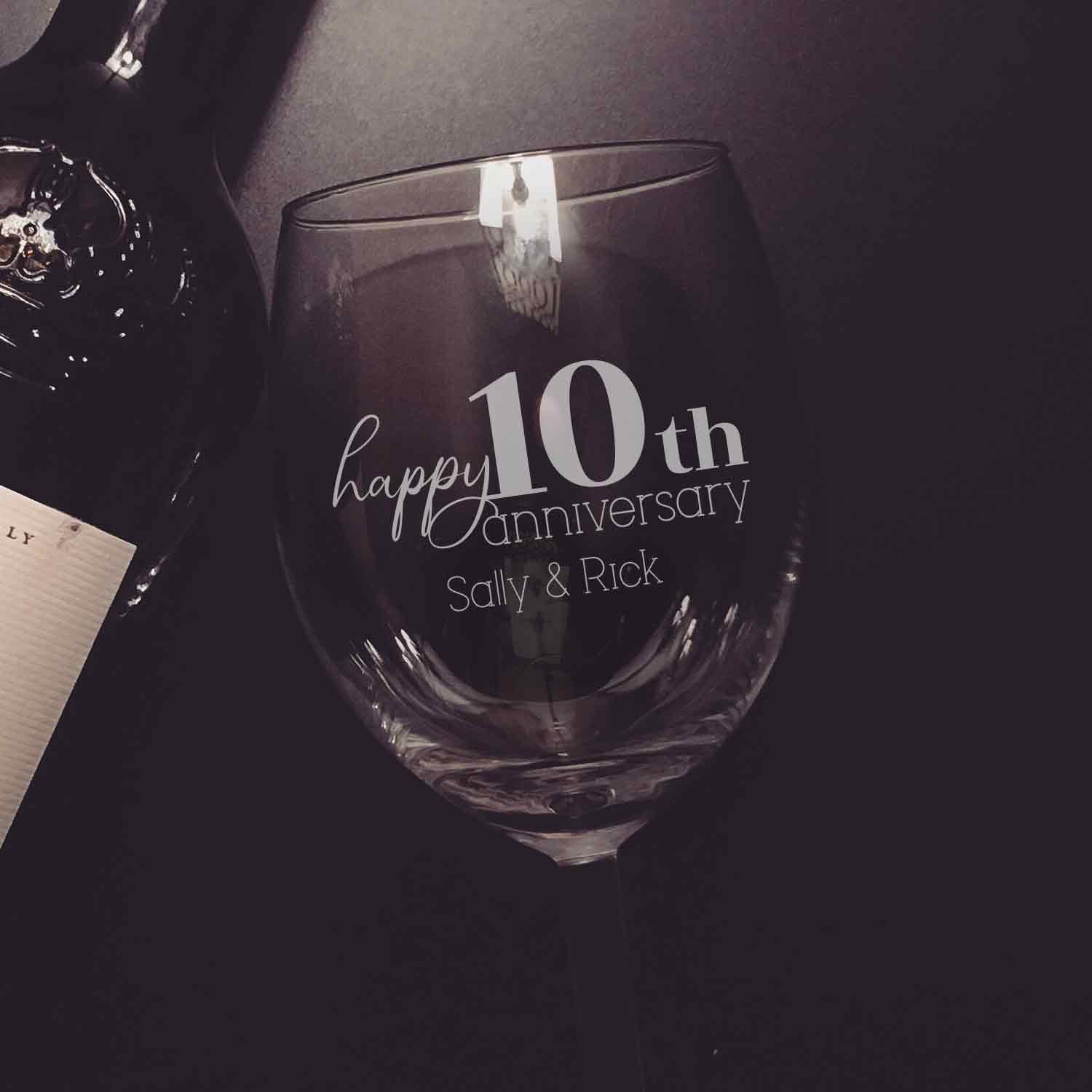 Anniversary Engraved Wine Glass 360ml