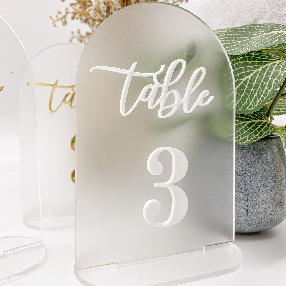 Frosted Arch Table Numbers