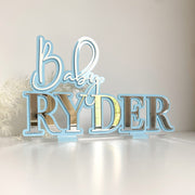 3D layered name plaque stand
