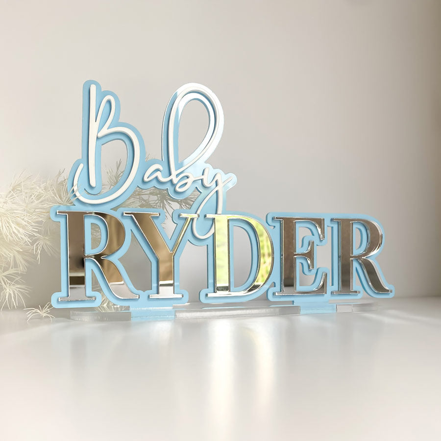 3D layered name plaque stand