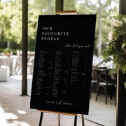 Black Modern Wedding Seating Chart