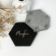 personalised marble coasters black