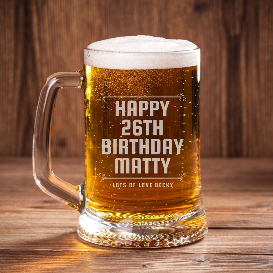 Hayden Engraved Birthday Beer Mug 500ML