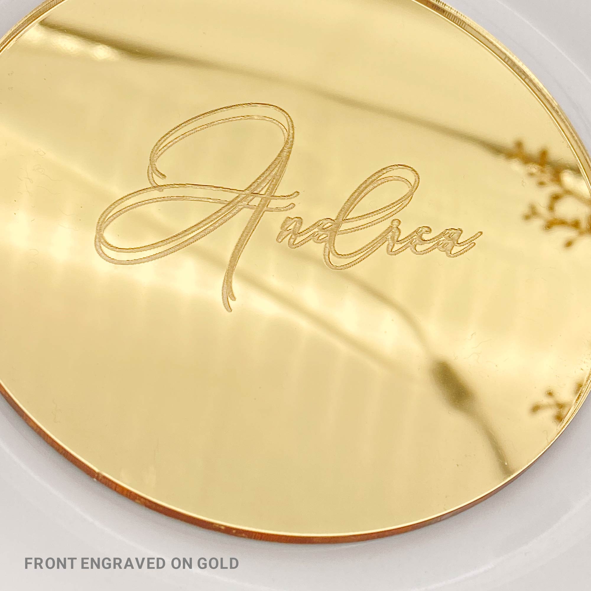 Engraved Personalised Mirror Acrylic Coasters or Place cards