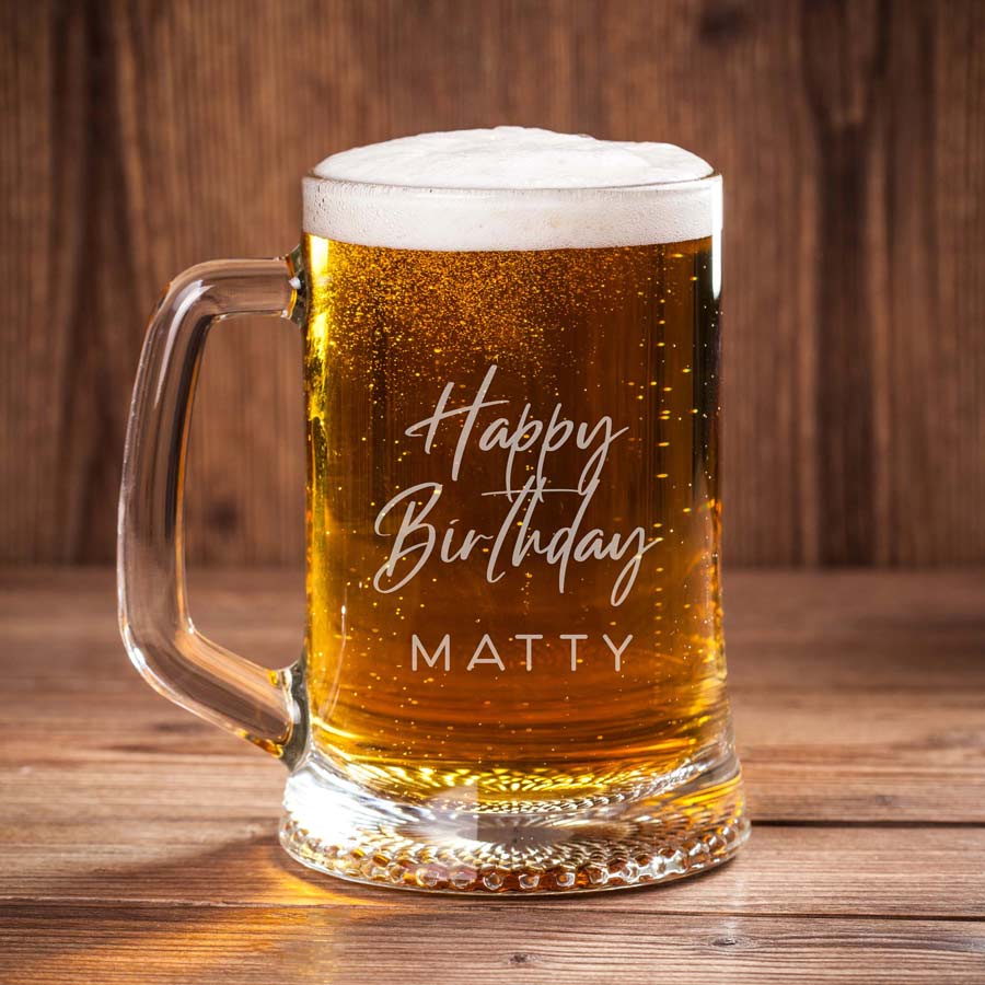 Hayden Engraved Birthday Beer Mug 500ML