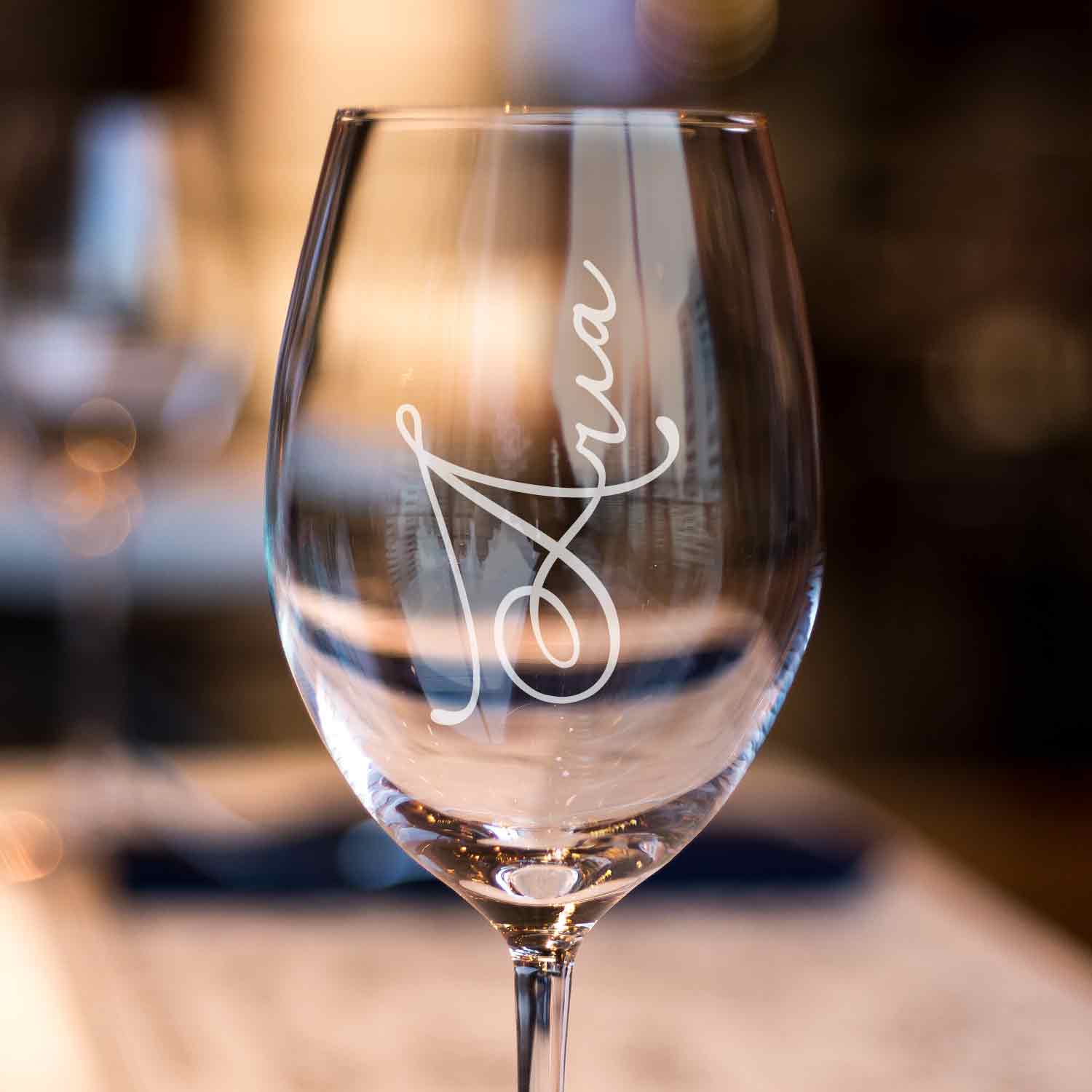 Personalised Engraved Name Wine Glass 365ml