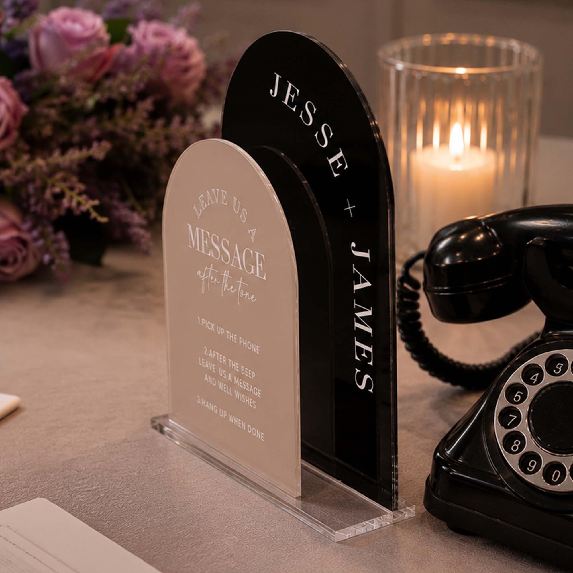 Custom Acrylic Audio Guestbook Wedding Sign
