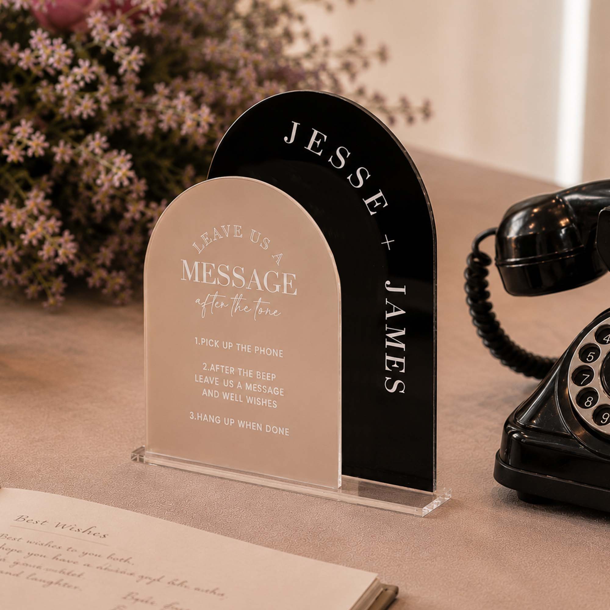 Custom Acrylic Audio Guestbook Wedding Sign