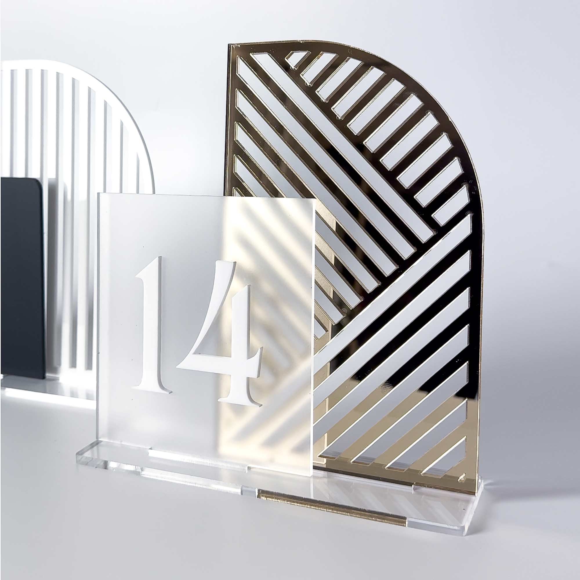 Chevron Double Lux Acrylic Table Numbers