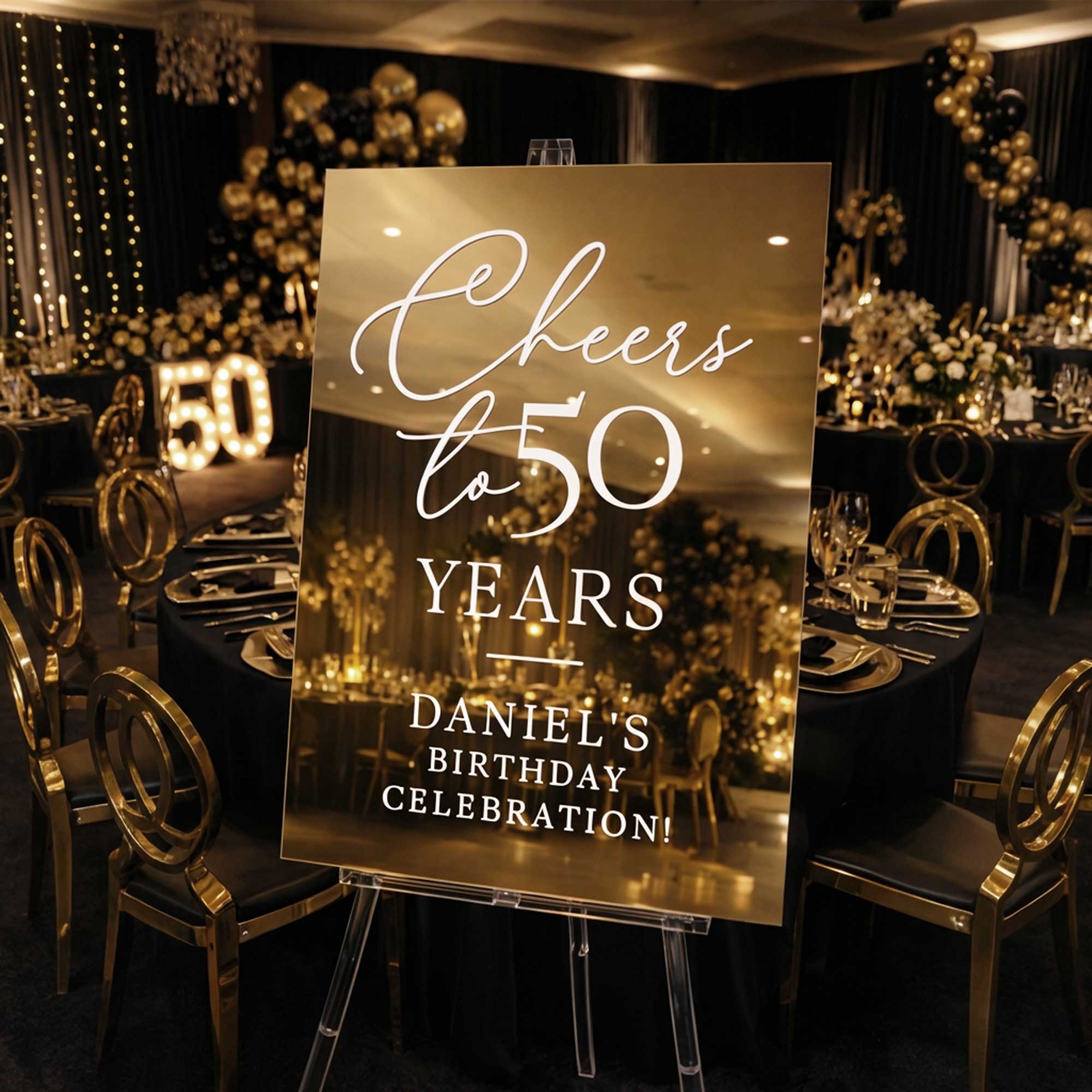Cheers Daniel Acrylic Birthday Welcome Sign