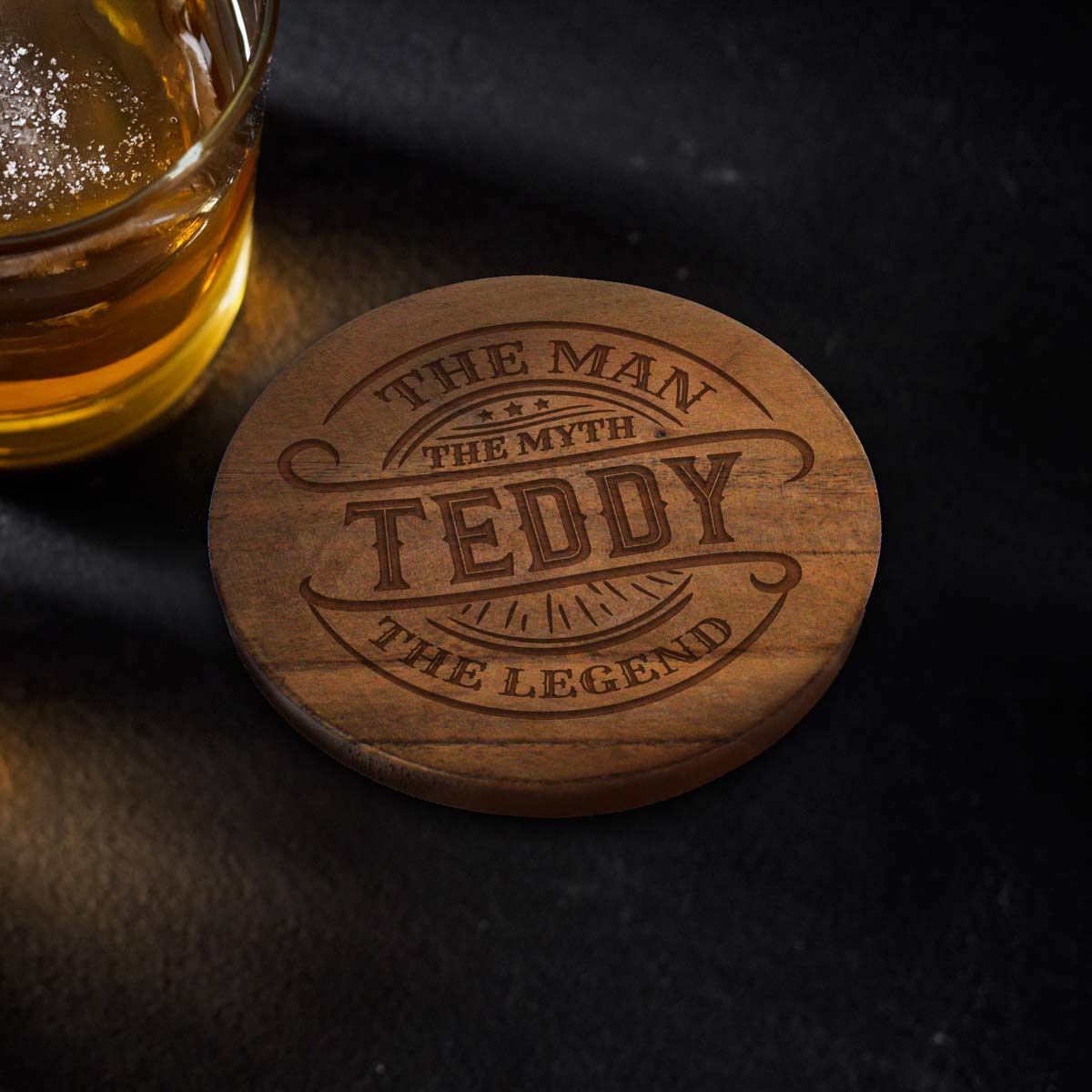 engraved vintage coasters set