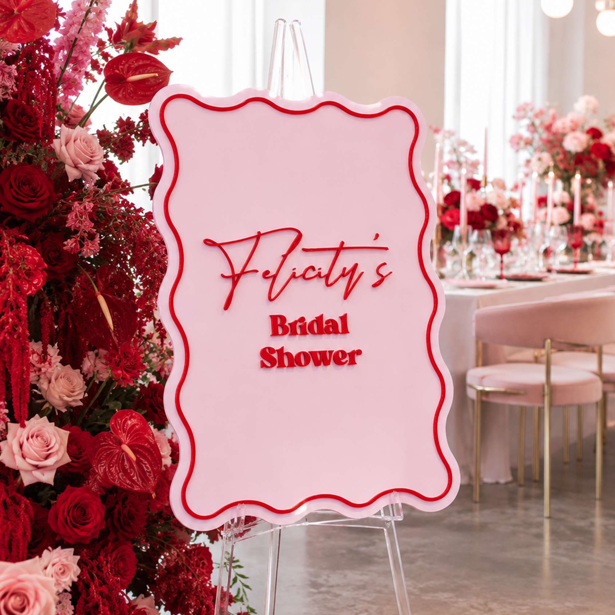 Flick Acrylic Bridal Shower Wedding Welcome Sign