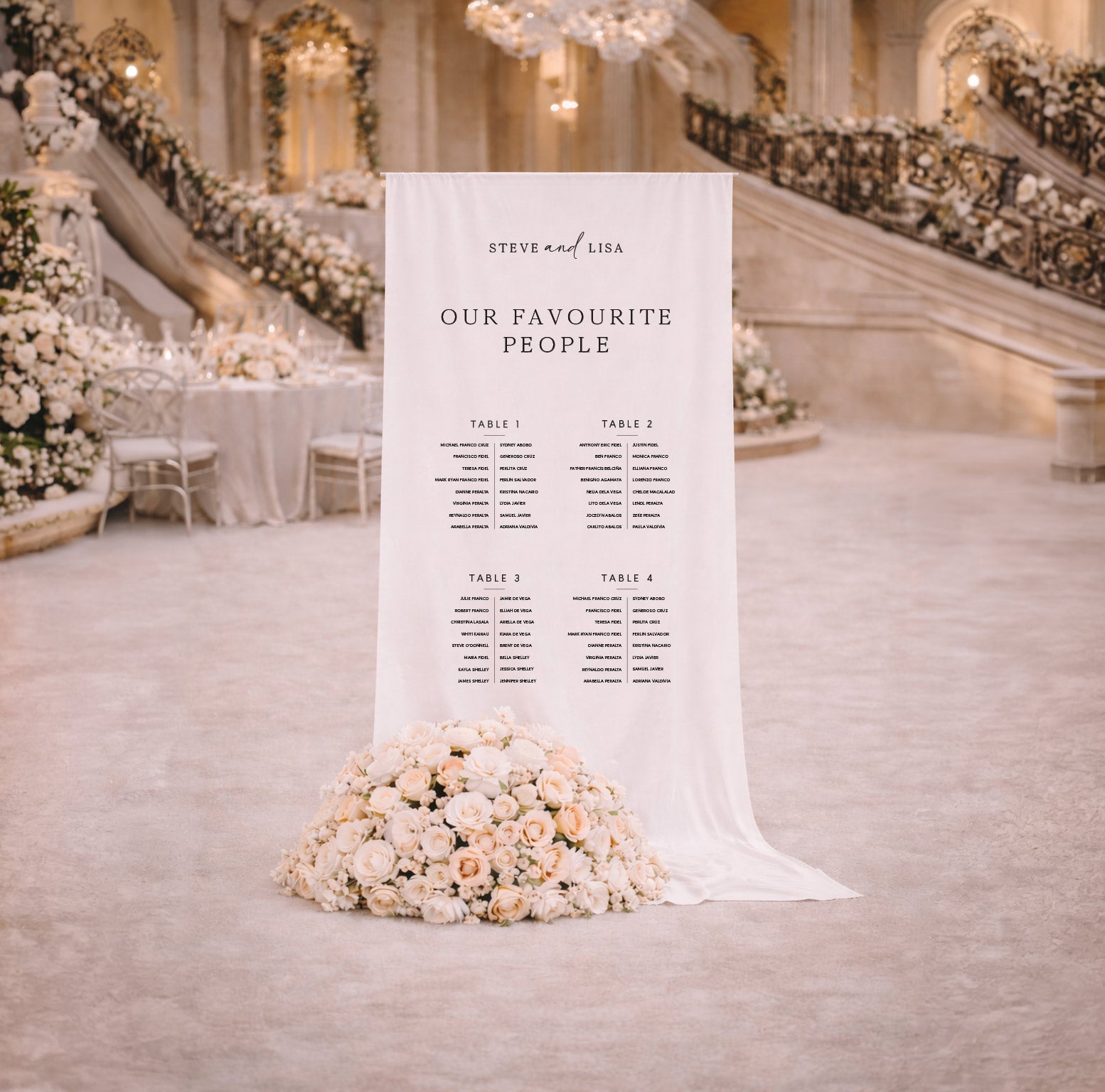 Lisa Fabric Wedding Seating Chart