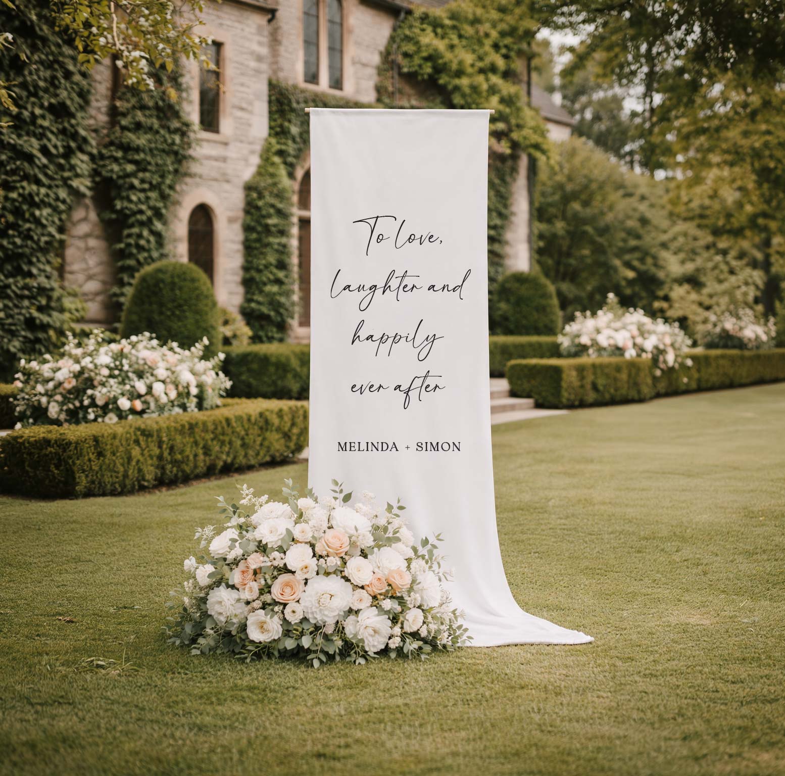 Melinda Fabric Welcome Sign