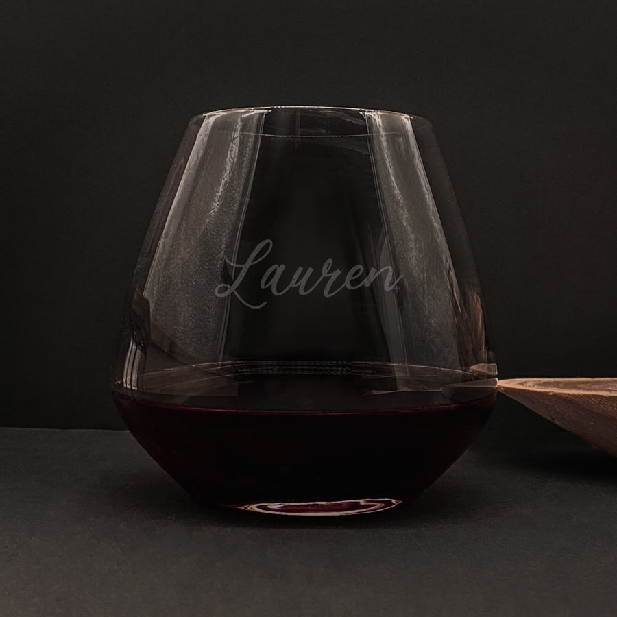 stemless wine glass