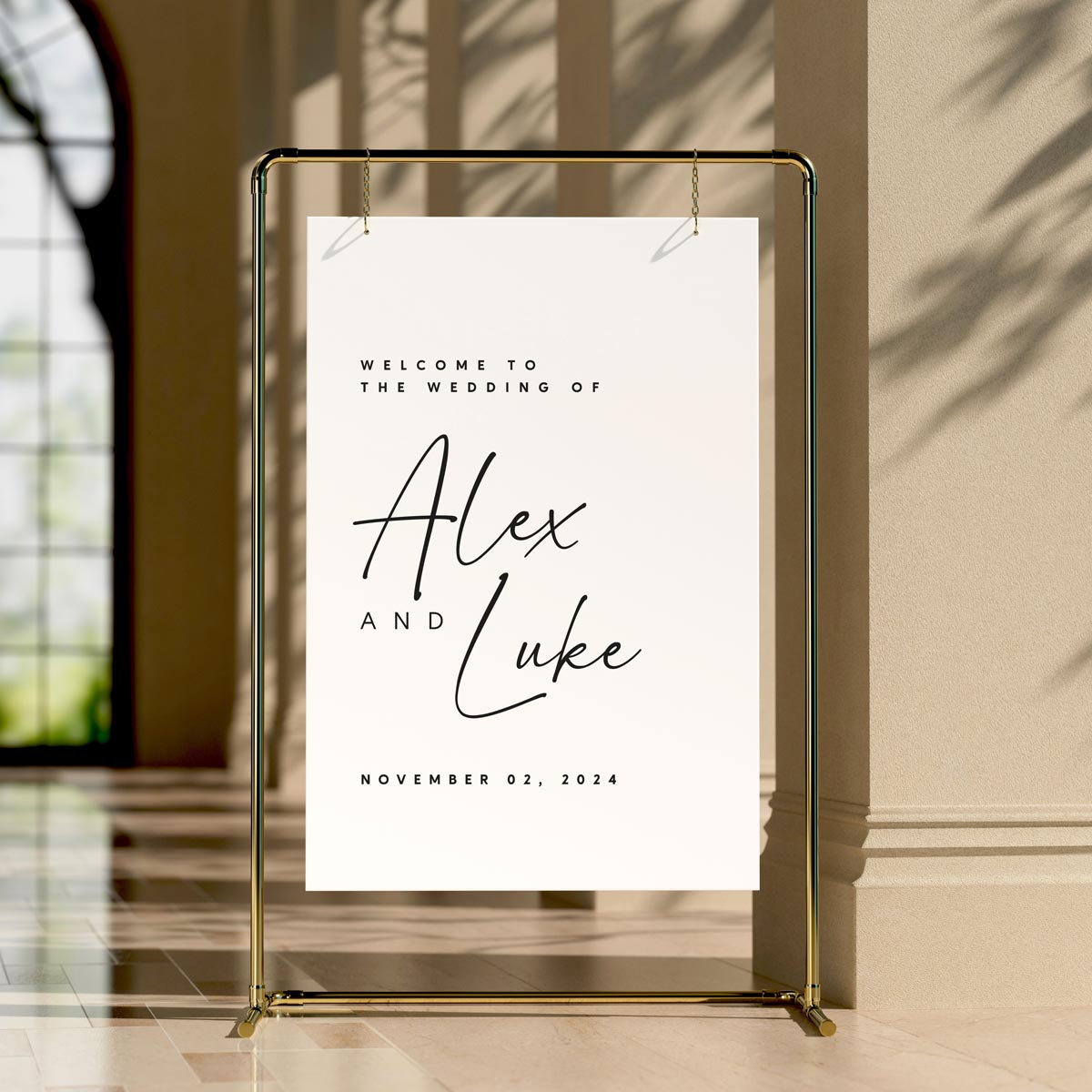 Alex Modern Acrylic Wedding Welcome Sign