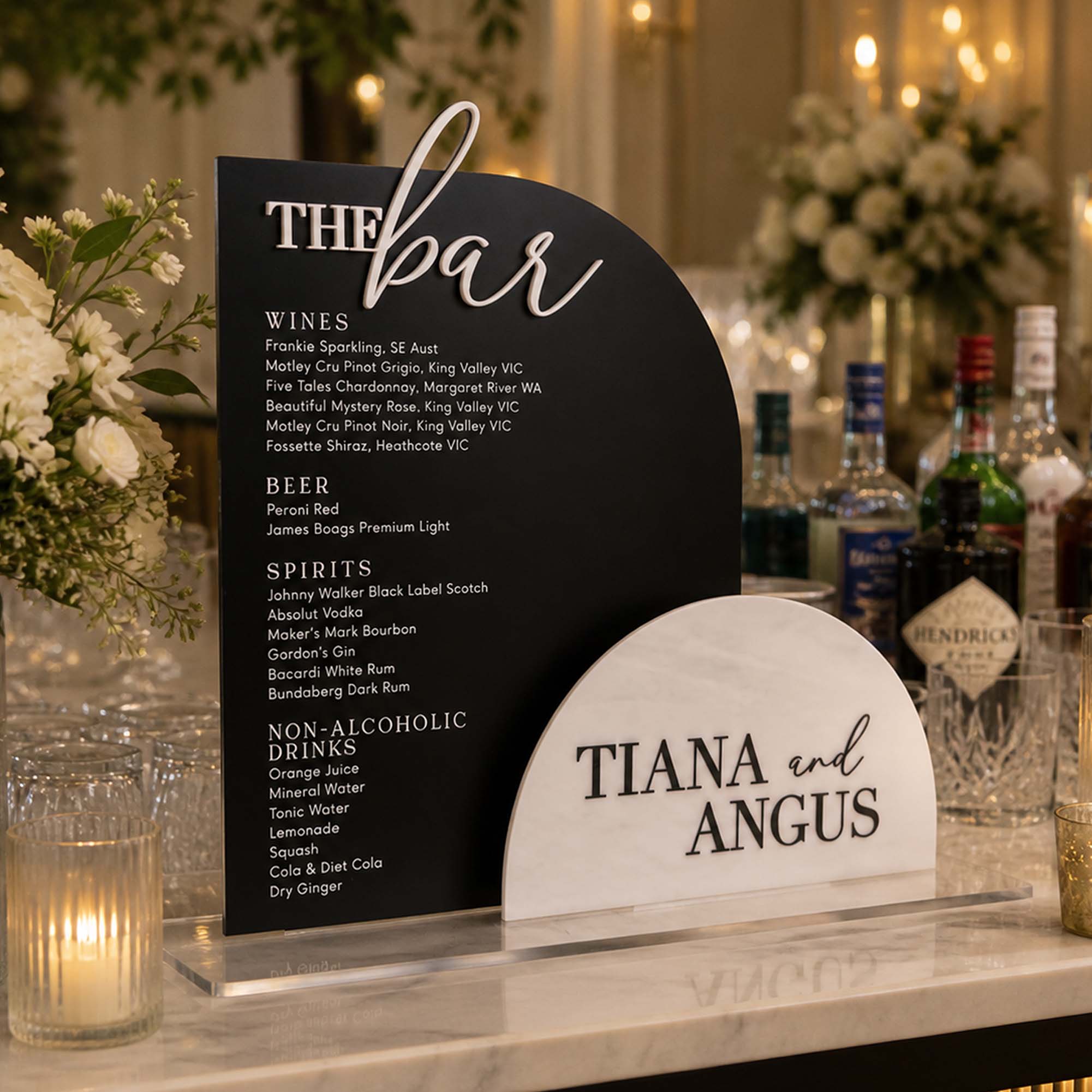 Tiana Personalised Layered Bar Menu Sign