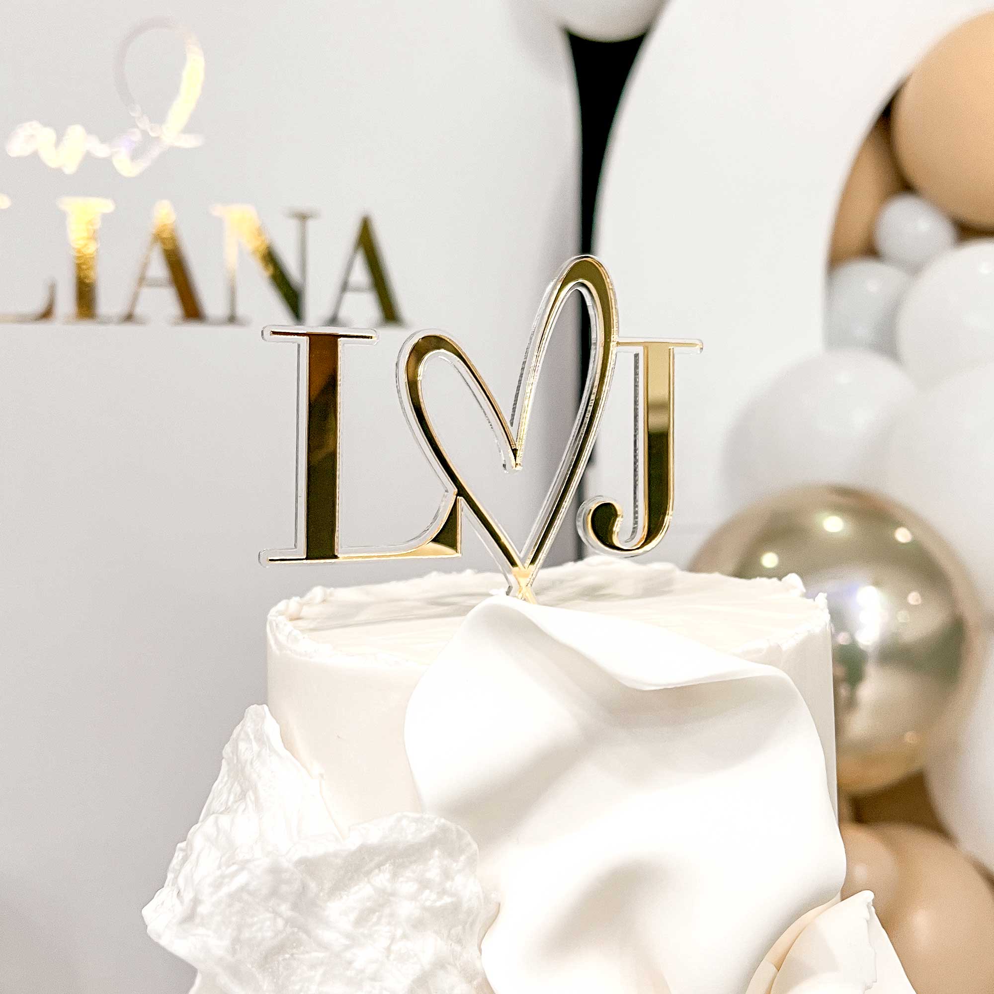 Initials Wedding Customer Cake Topper - Layered