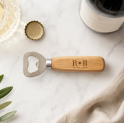 Engraved Wooden Handle Bottle Opener