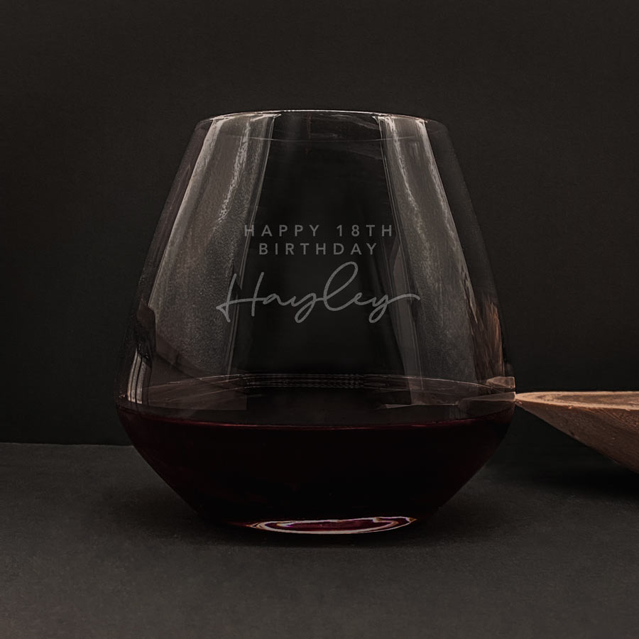 stemless wine glass