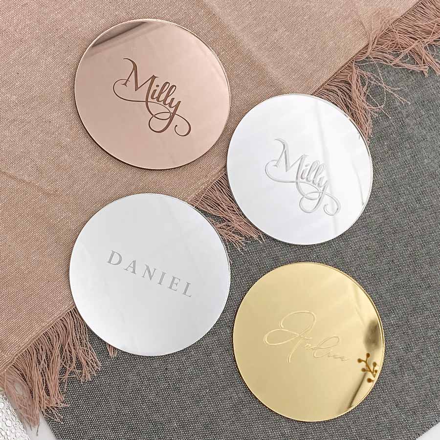 Personalised Mirror acrylic coasters