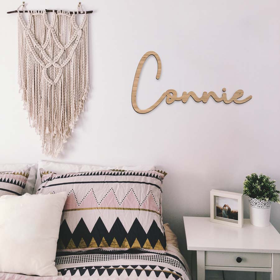 script timber Name Plaque
