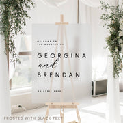 Georgina Frosted Acrylic Wedding Welcome Sign