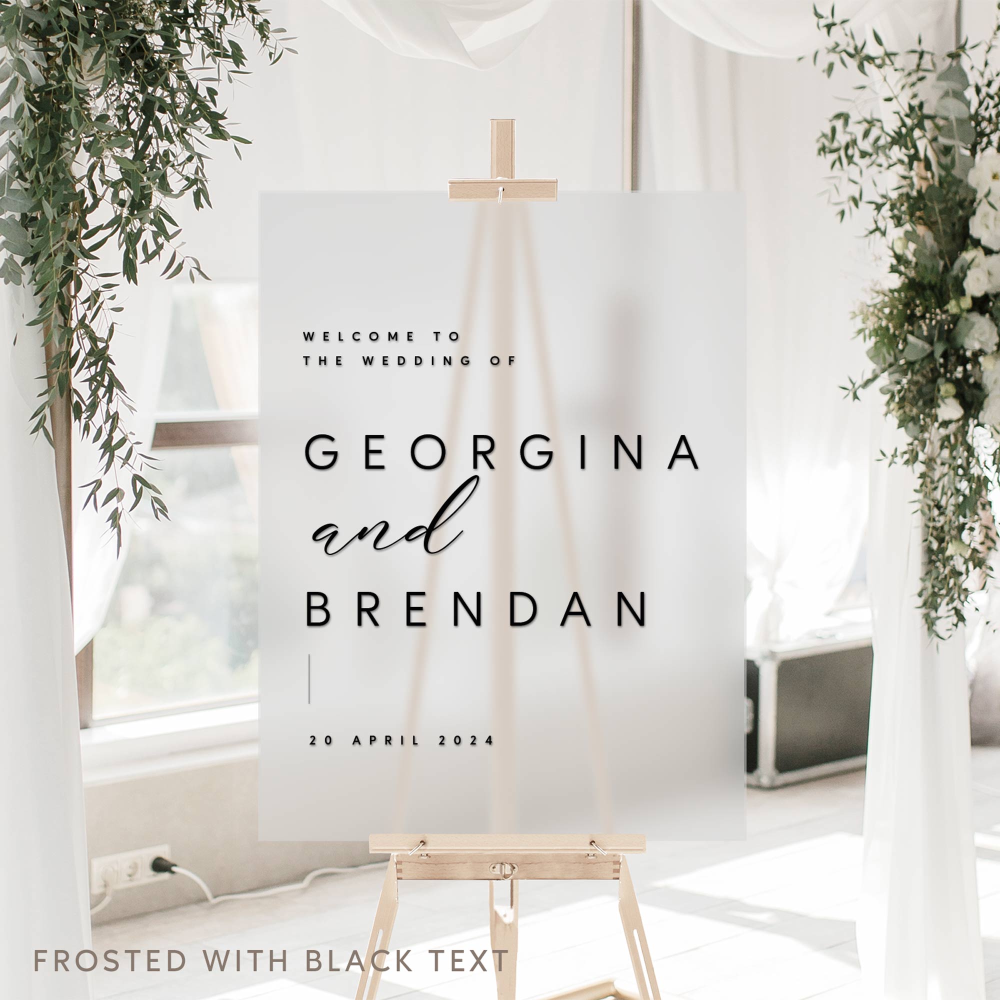 Georgina Frosted Acrylic Wedding Welcome Sign