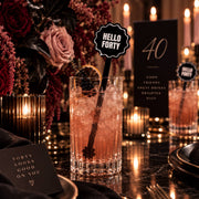 Hello Forty Milestone Wave Drink Stirrers