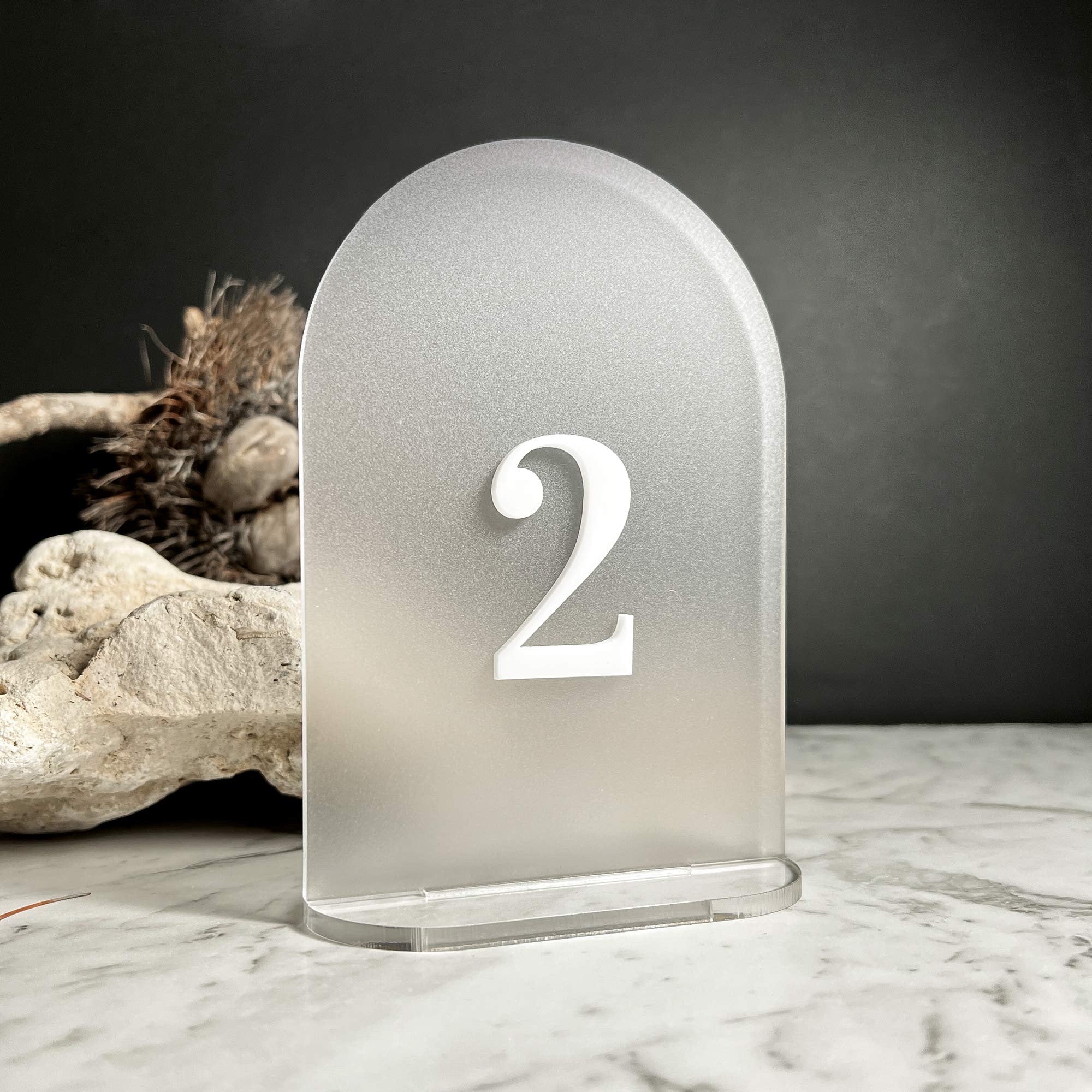 Matte Acrylic Arch Beige Table Numbers | Bridal Decor | Acrylic Table Number Sign Modern Acrylic Table Number Wedding A6 Size 10.5cmx14.8cm
