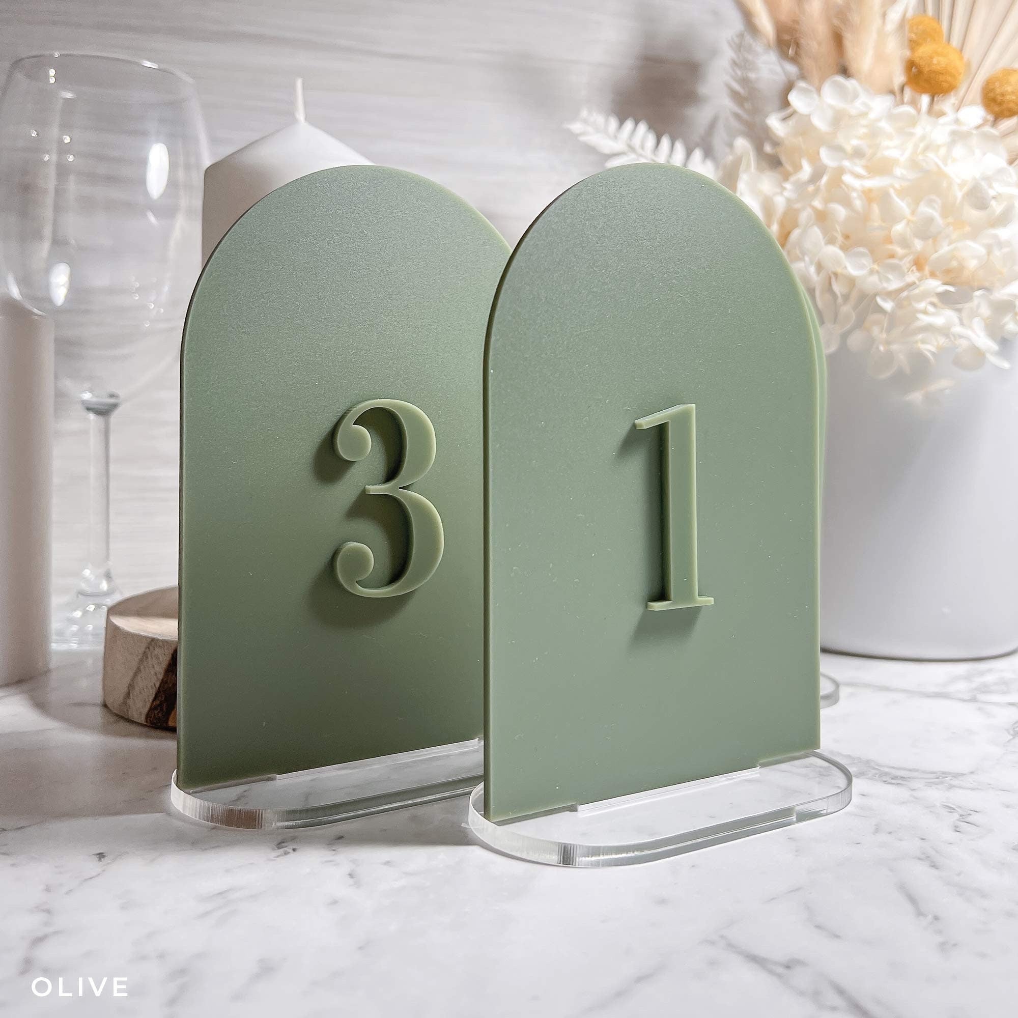 Matte Acrylic Arch Beige Table Numbers | Bridal Decor | Acrylic Table Number Sign Modern Acrylic Table Number Wedding A6 Size 10.5cmx14.8cm