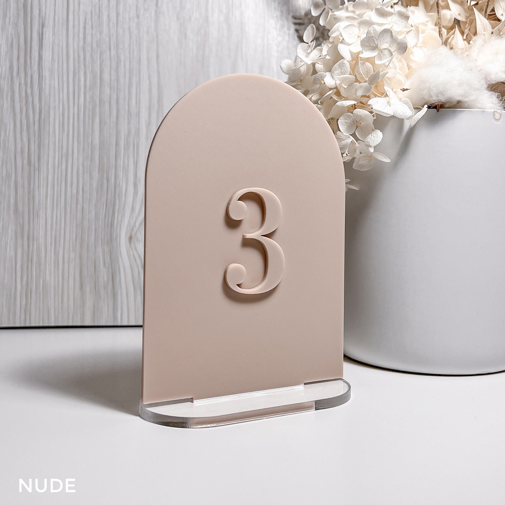 Matte Acrylic Arch Beige Table Numbers | Bridal Decor | Acrylic Table Number Sign Modern Acrylic Table Number Wedding A6 Size 10.5cmx14.8cm