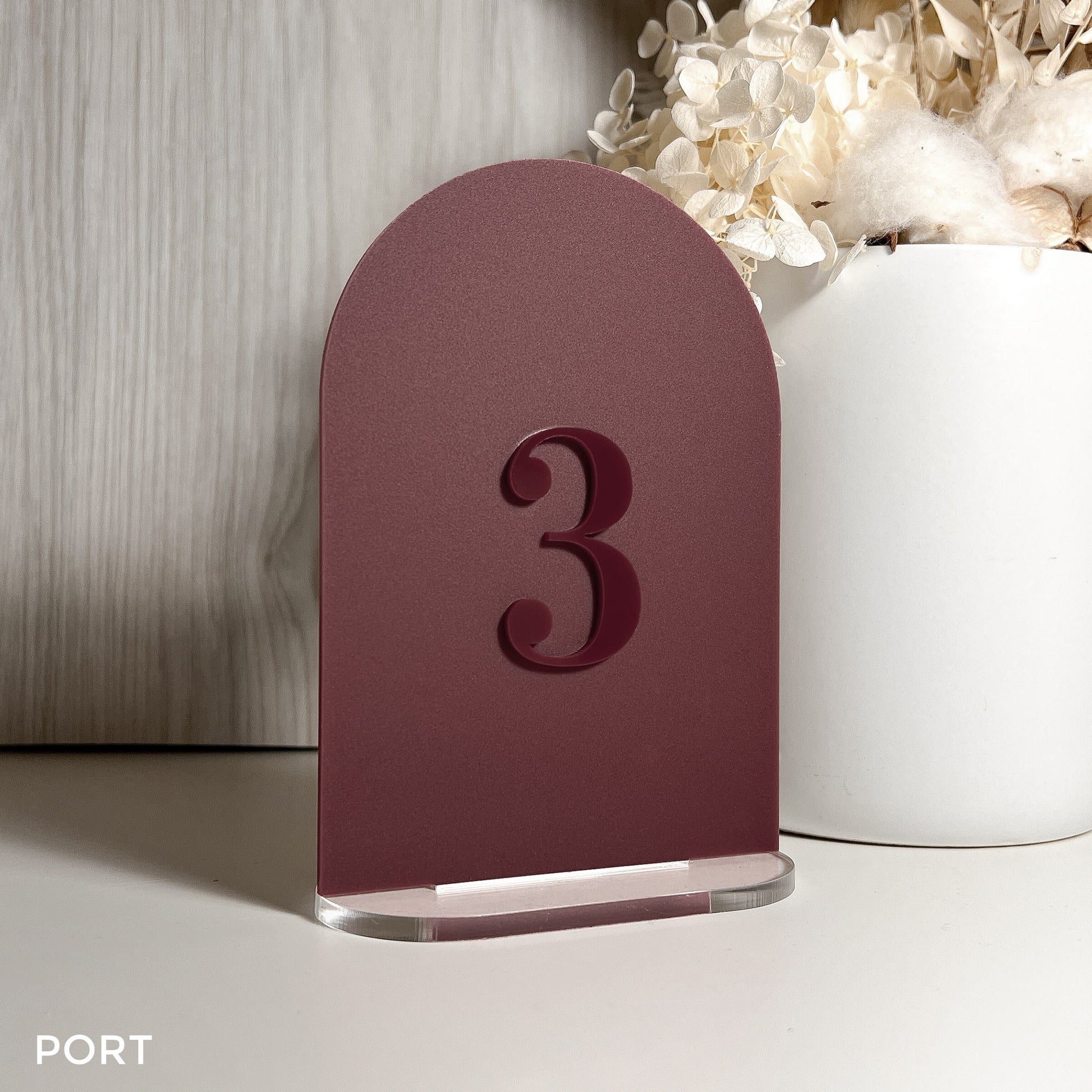 Matte Acrylic Arch Beige Table Numbers | Bridal Decor | Acrylic Table Number Sign Modern Acrylic Table Number Wedding A6 Size 10.5cmx14.8cm