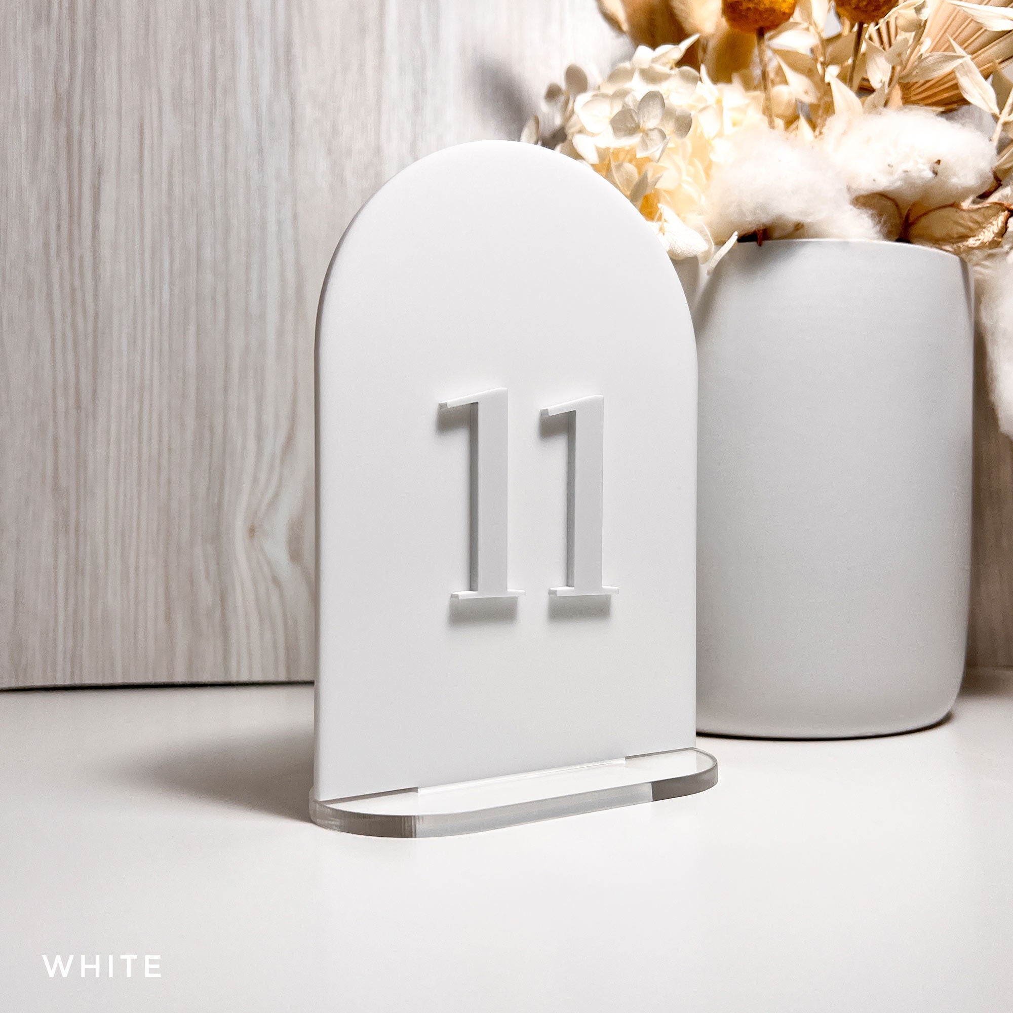 Matte Acrylic Arch Black Table Numbers | Bridal Decor | Acrylic Table Number Sign | Modern Acrylic Table Number | Wedding Table Number Black