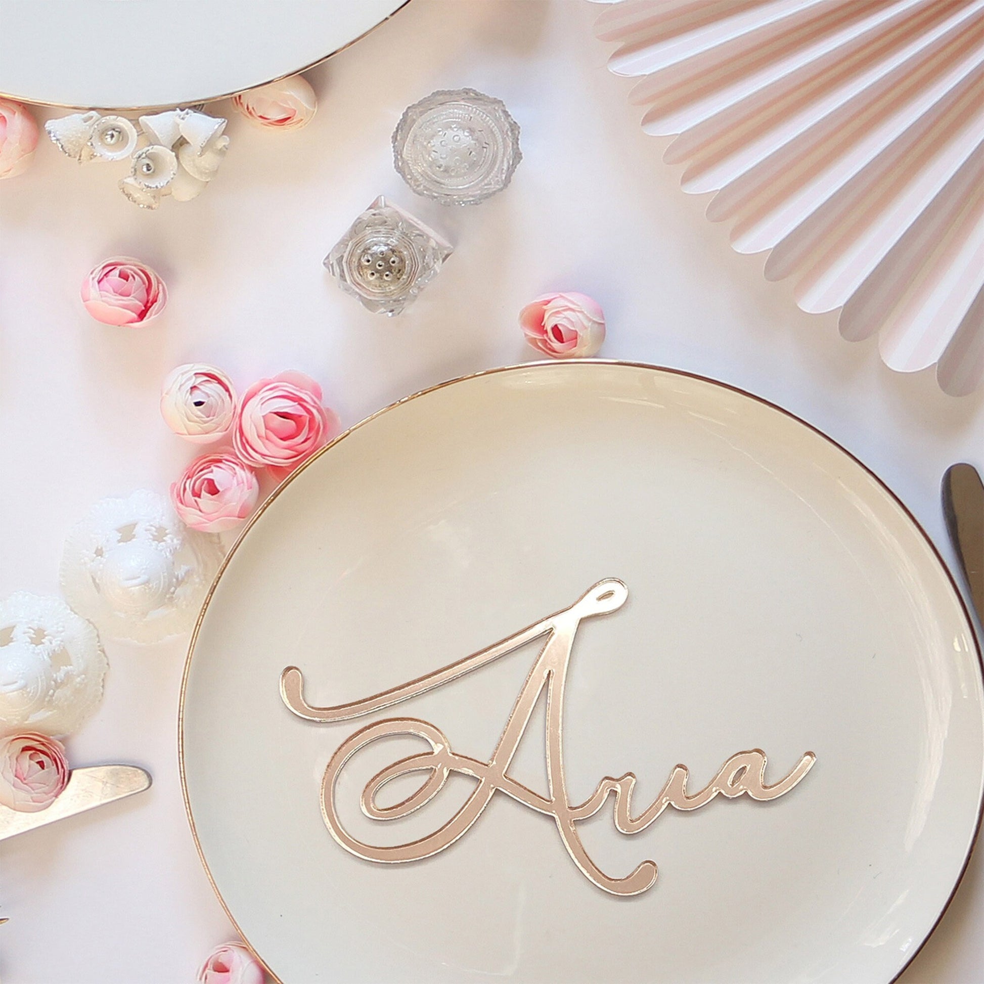 Personalised Mirror Place Cards | Wedding Favours | Bonbonniere| Name Place Cards