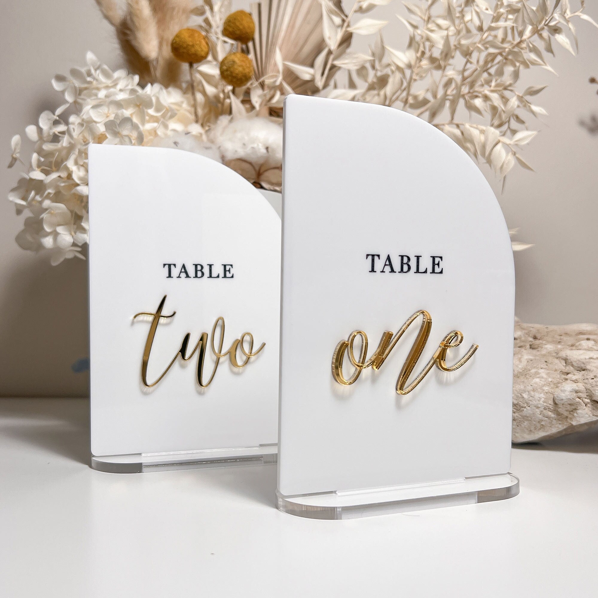 Layered Sail Table Numbers White | Bridal Decor | Acrylic Table Number Sign | Modern Acrylic Table Number | Wedding Table Number