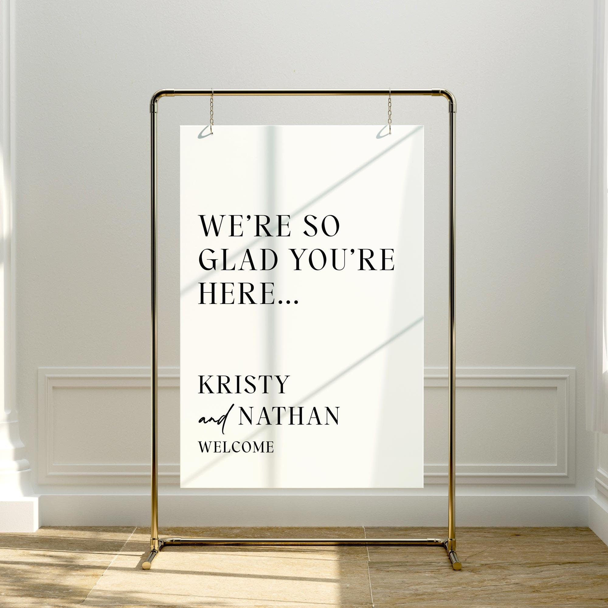 Custom Wedding Welcome Sign| Wedding signs |We're So Glad You're Here Acrylic Sign | Event Signage | Wedding Decor | Welcome Sign