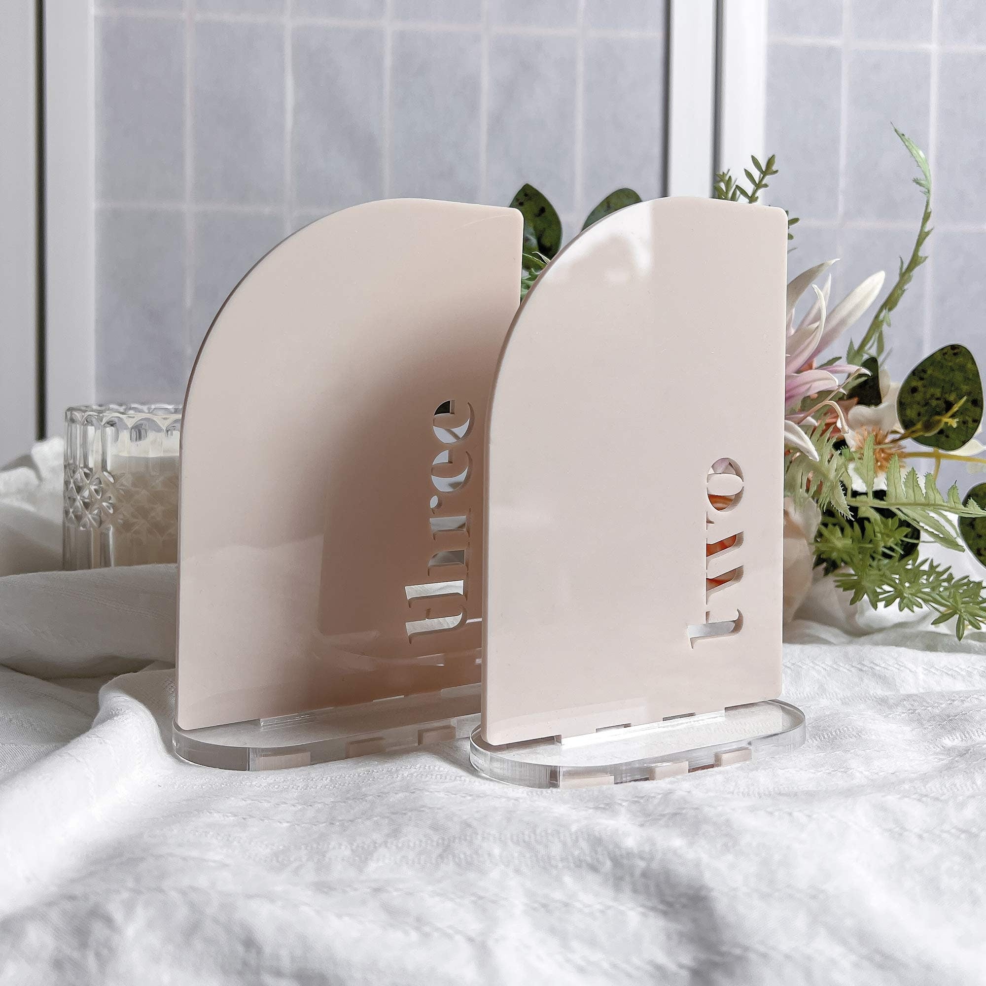 Layered Sail Table Numbers Cut Out | Bridal Decor | Acrylic Table Number Sign | Modern Acrylic Table Number | Wedding Table Number