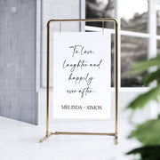 Custom Acrylic Wedding Welcome Sign | to love laughter and happily ever after | Event Signage | Wedding Decor | Welcome Sign