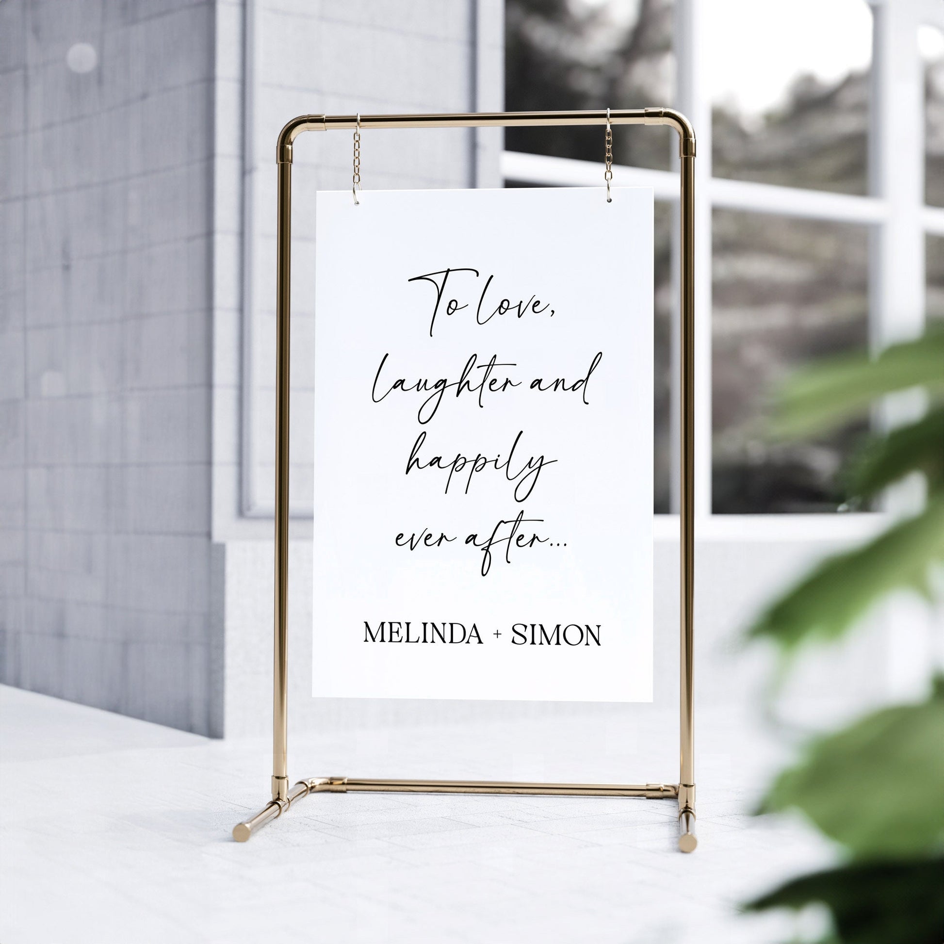 Custom Acrylic Wedding Welcome Sign | to love laughter and happily ever after | Event Signage | Wedding Decor | Welcome Sign