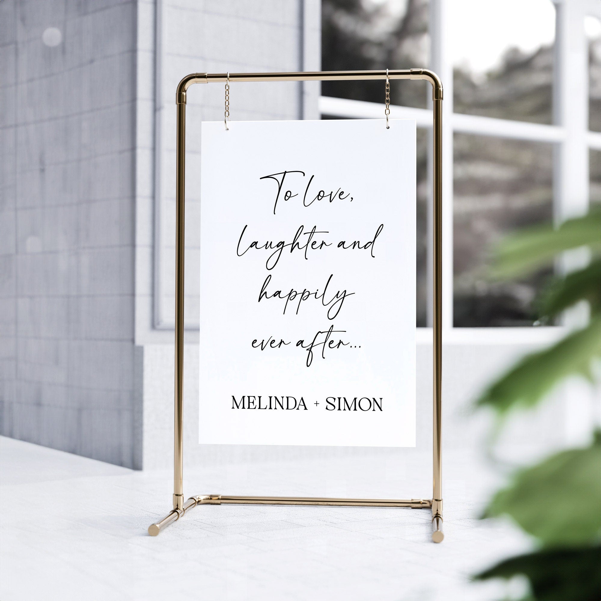 Custom Acrylic Wedding Welcome Sign | to love laughter and happily ever after | Event Signage | Wedding Decor | Welcome Sign